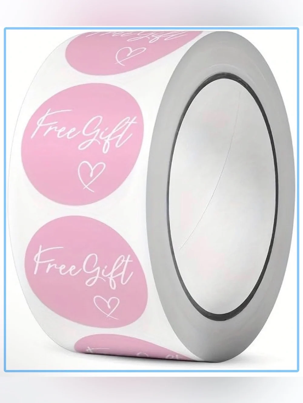Free Gift Pink Round Sticker Roll - 500 Pcs